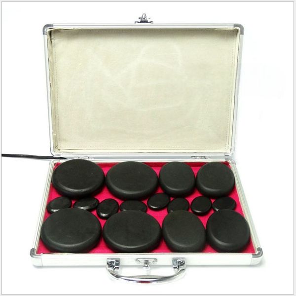 Hot Stone Set - 16 Piece with Electrical Heating/Storage Box