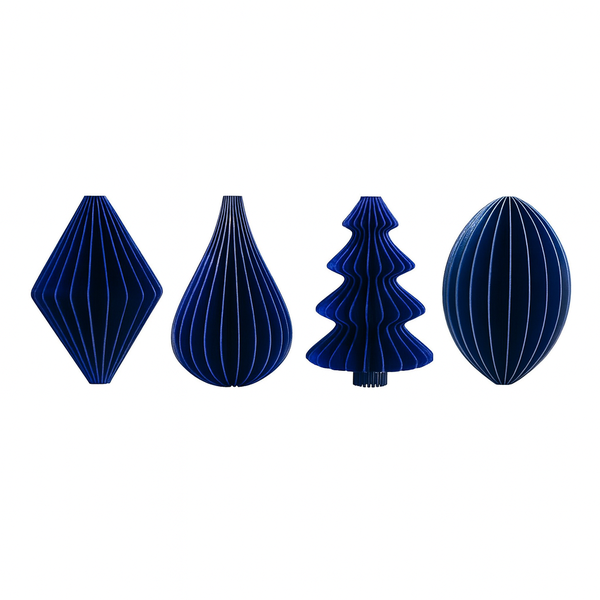 Silver &amp; Blue Christmas Tree Decorations - Sphere, Drop, Tree &amp; Diamond