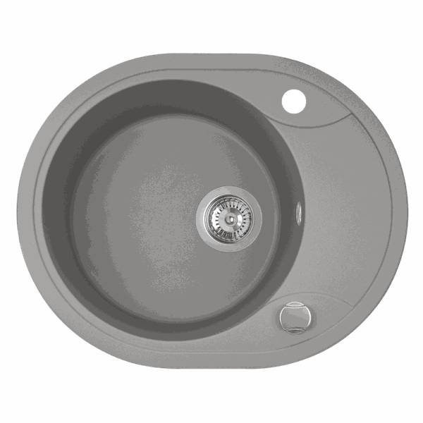 Laveo Dafne Granite Sink 1 Bowl with Half Drainer - Grey