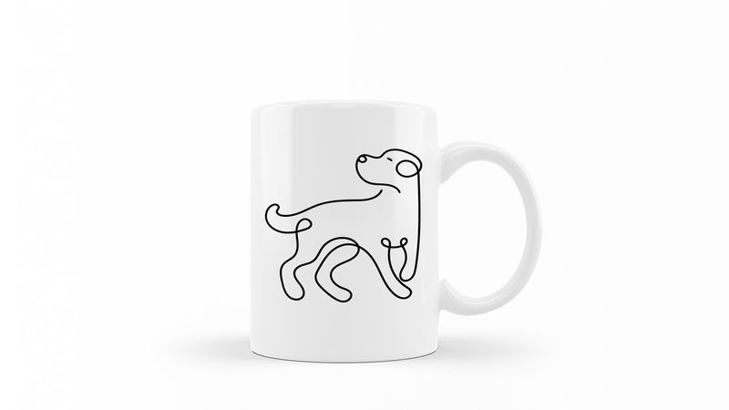Designer Line Art Coffee Mug - Labrador