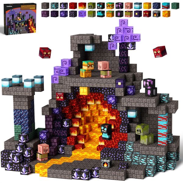 100 Magnetic Building Blocks, Educational Building Toy Set - Dark Cave