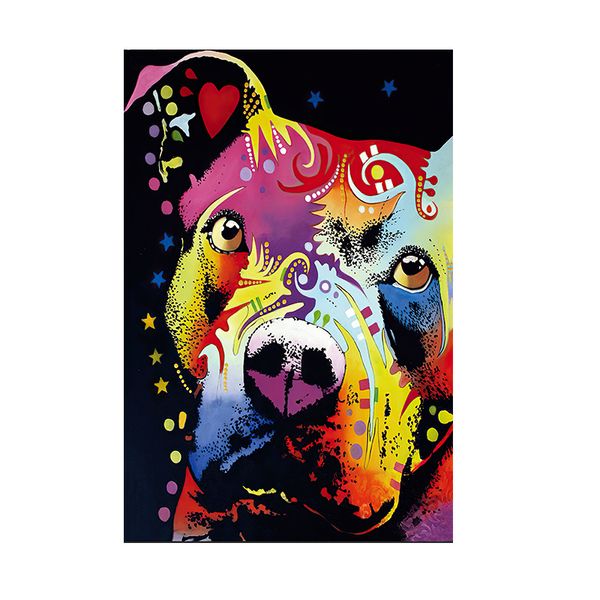 Canvas Art: Abstract Graffiti Art - Dog - Canvas Only