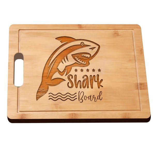 Engraved Bamboo Cutting Board Shark Charcuterie Boards Funny Gifts for Man