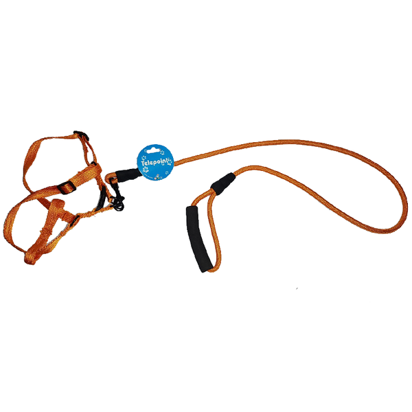 Orange Rope Large Adjustable Dog Leash With Harness 150cm - TP170706330