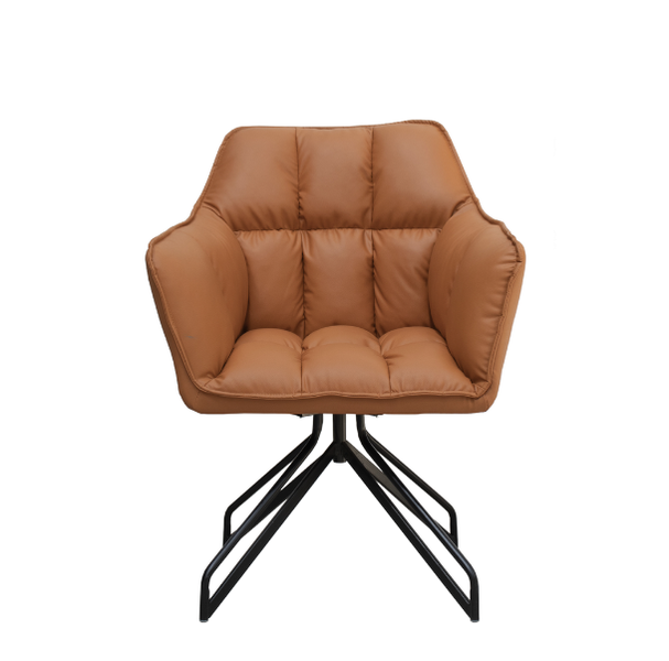 Occasional Pu Leather Chair- Orange Colour