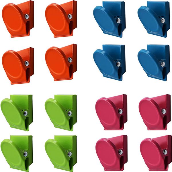 16-Piece Multi-Colored Metal Magnetic Clips