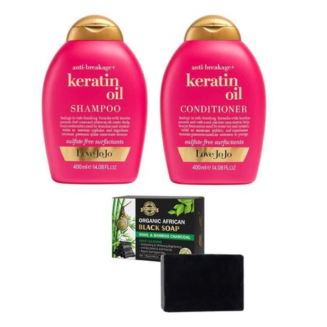 Love JoJo Anti-BreakageShampoo&ConditionerSet&Organic Bamboo Charcoal Soap Image