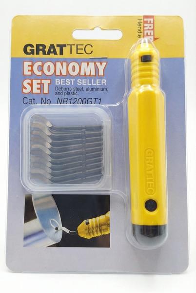 GratTec Economy Set NB1200GT1 Manual Deburring Tool with 20 E100 HSS Blades