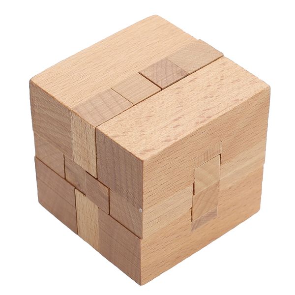 Wooden Cubed Puzzle Piece - Brainteaser