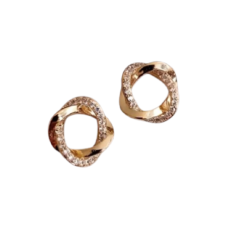 Elegant Twisted Knot Stud Earrings with Stones Image