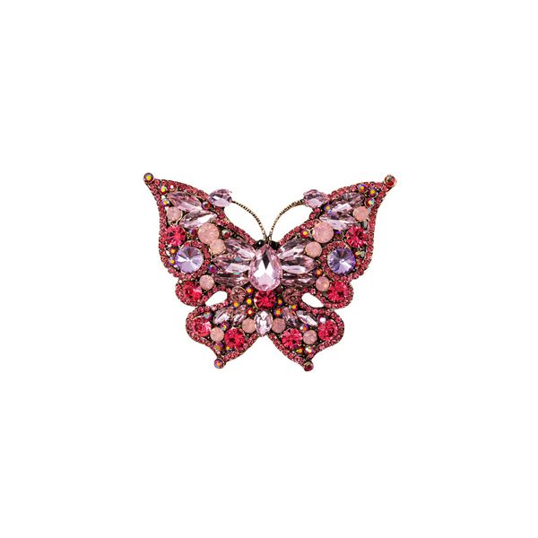 Pink Butterfly Crystal Brooch image