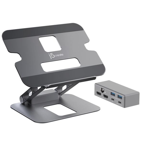 J5Create JTS427 Multi-Angle Laptop Stand with Dual HDMI Docking Station