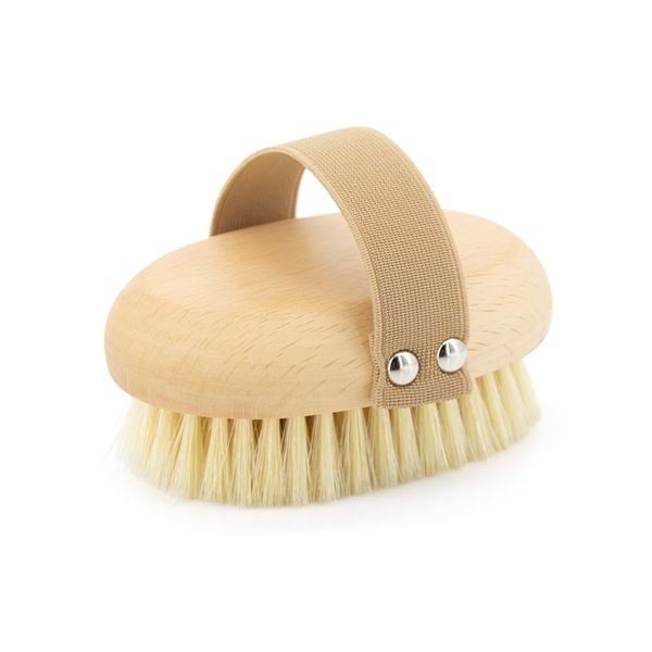 Natural Beech Wooden Body Exfoliating Bath Brush with Copper Bronze Bristle