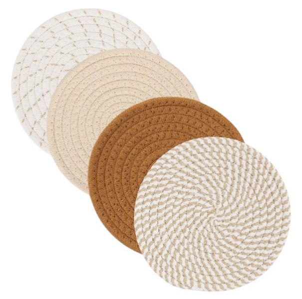 4 Pack - Nordic Style Cotton Yarn Woven Coaster Set