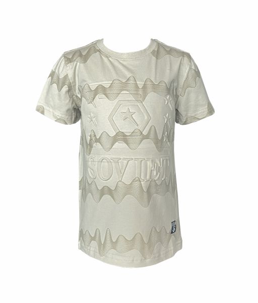 Soviet Orb Boys Short Sleeve Rotary Print T-Shirt - Ecru