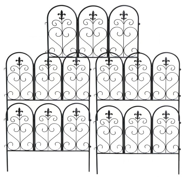 55cm Wide Metal Garden Fence Panel - 5 Pieces Pack