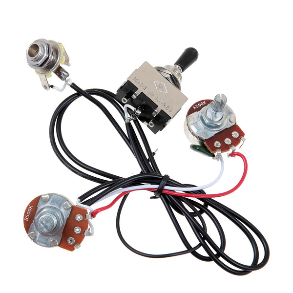 Guitar Wiring Harness Prewired Two Pickup 500K Pots 3-Way Toggle Switch