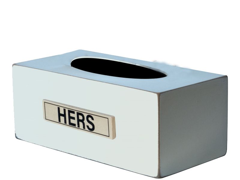 Baytiques - Tissue Box Cream Hers 10cmx33cmx25cm