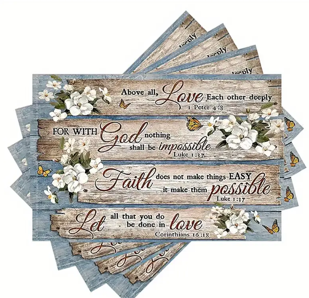 Heavenly Whispers Bible Inspired Placemats - Set of 4