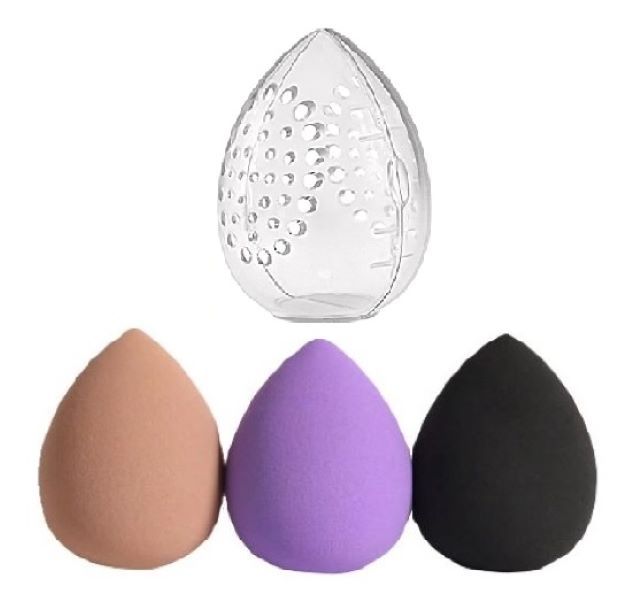 4 Piece Egg Shaped Makeup Blender Sponges and Ventilated Holder Case Set Shop Today. Get it