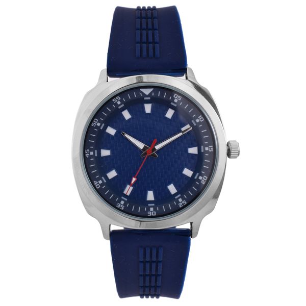 Digitime Mens Sporty Textured Resin - Silver &amp; Navy
