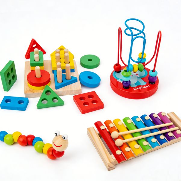 4 Set Wooden Music Stacking Toy for Baby Children's Day Gift Kid
