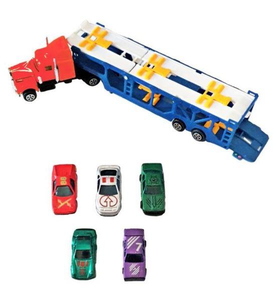 Truck Transporter and Trailer and Cars - Die-Cast Collectors Set