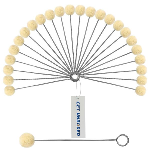 GET UNBOXED 50 Pack Wool Daubers Ball Brush with Metal Handle - 15cm