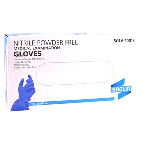 Saclin - Examination Gloves Nitrile Powder Free 100's