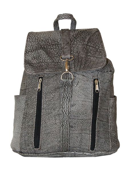 Luvsa LS-GB508 Genuine Leather Women s Backpack- Grey