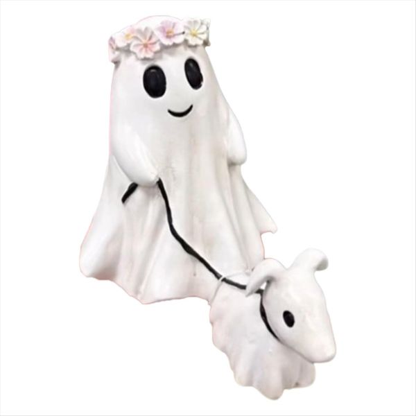 Ghost Walking Dog Statue Statues Ghost Walking His Ghost Dog B