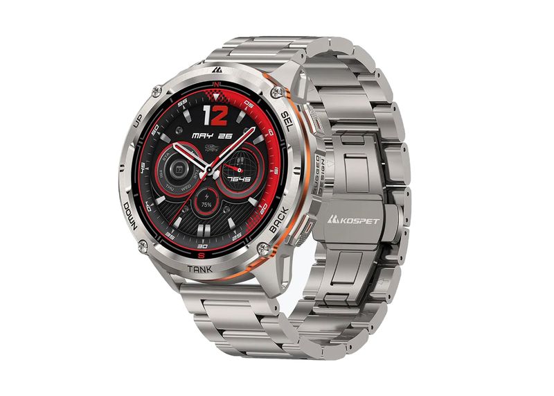 KOSPET Tank T3 Ultra 2 Smart Watch for Men - Silver, Stainless Steel
