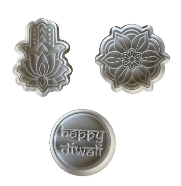 3 x Diwali Theme Cookie Cutters 7cm Set 4