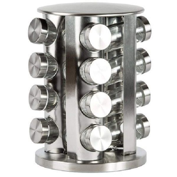 Revolving Spice Rack Organizer with 12 Glass