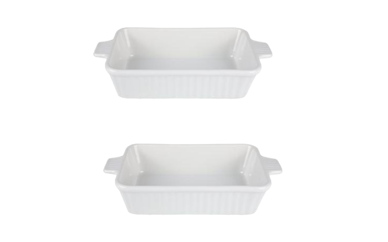 White Ceramic Oven Dish Pack of 2
