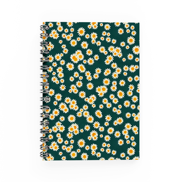 A5 Notebook - Green Daisies