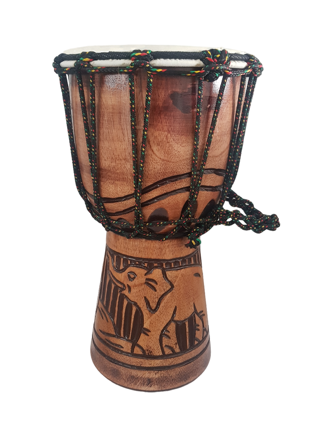 Djembe Hand Drum Deep Carving - Elephant 30cm