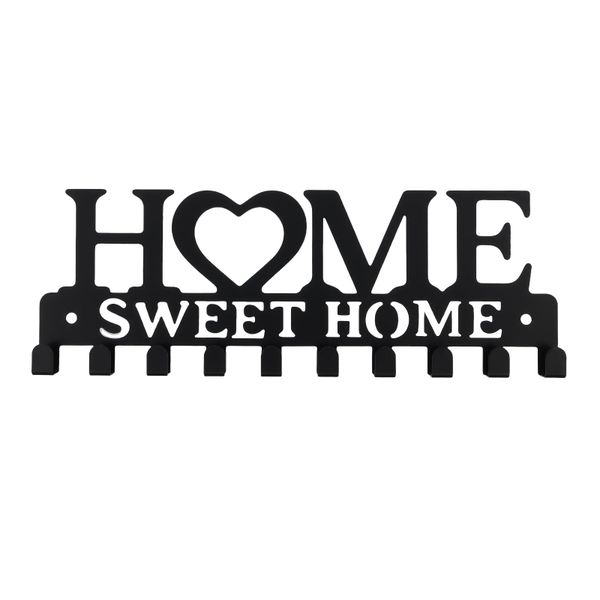 HOME Letter Metal Hook Rack-Kitchen/Key Storage, Decorative Organizer