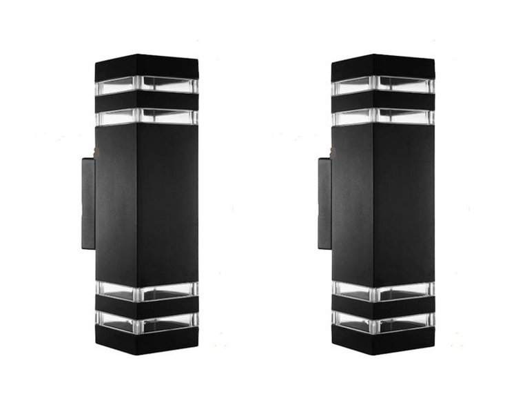 Bern Dual Light Outdoor Wall Light - Black - Duo