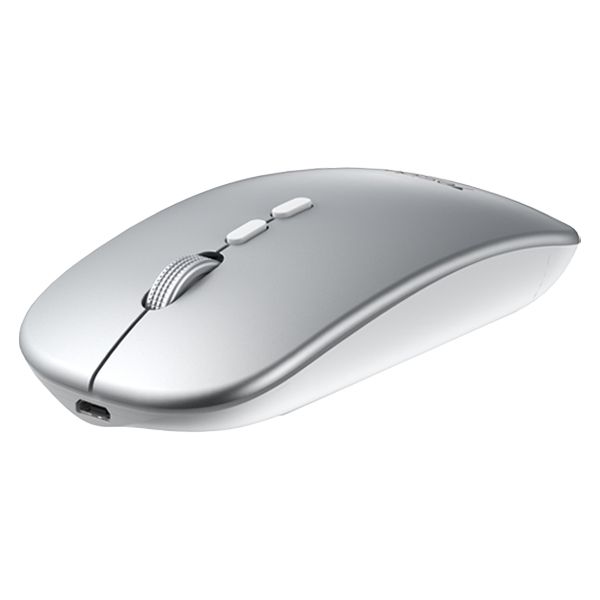 Yesido 2.4G Wireless mouse, Ergonomic Design,Streamlined Shape, Silver kb15