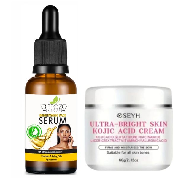 Ultra-Bright Skin Kojic Acid Cream and Amaze Skincare Brightening Serum