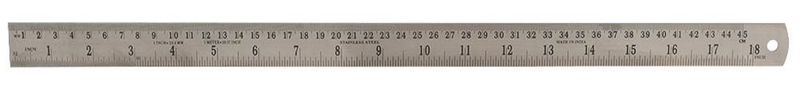 Duratool (D03077) 18" (450mm) Stainless Steel Ruler with Metric/Imperial