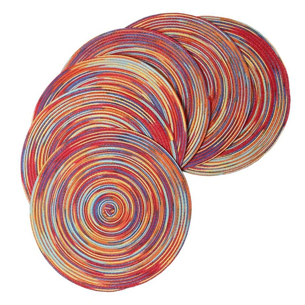 6PC Home Decor Bohemian Round Place Mats for Kitchen Dining Table 38cm