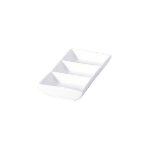 Fortis Accent White Rectangular 2 Divided Dish 14cm 12 Pcs