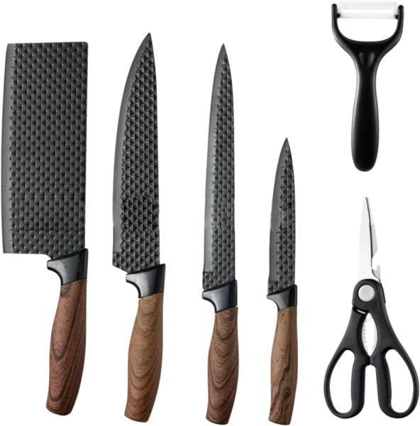 6-Piece Kitchen Set-4 Knives with 1 Scissor and 1 Ceramic Peeler-Multi-Size
