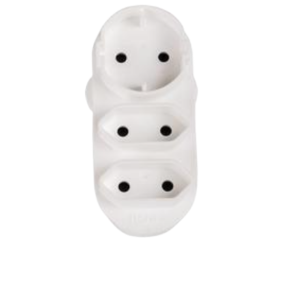 Euro - Three Two-Pin Plug Adapter With Round Plug - Pack Of 2