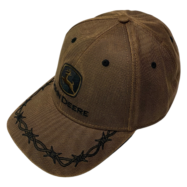John Deere Brown Oilskin Barbed Wire Cap - Adult