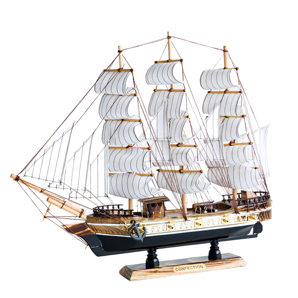 OTOPIA Wooden Decor Sailboat Ship Model 45X38X8cm for Nautical Lovers
