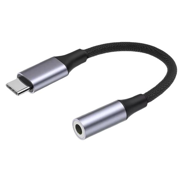 Type-C to 3.5mm Audio Adapter Black Compatible with IOS Devices 1-Pack