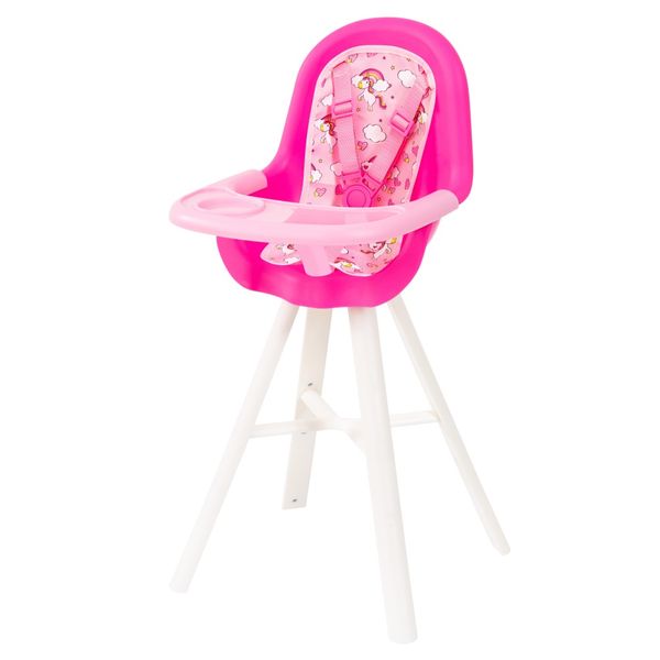 Bayer Plastic Dolls High Chair Unicorn 51cm Tall - Pink